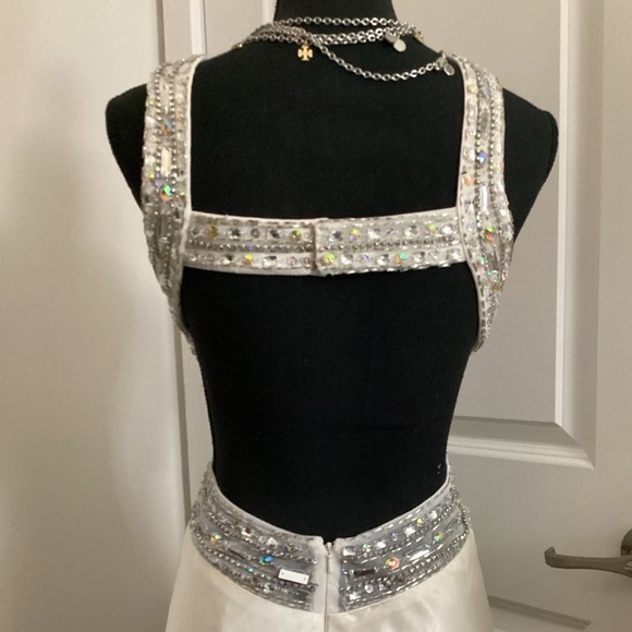 David’s Bridal Charmeuse Dress w/Beaded Straps size 2 - Picture 4 of 6